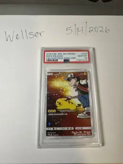 Pokemon Red's Pikachu P.M. Center 20th Ann. JPN Full Art Promo 270/SM-P PSA 10 - Image 1