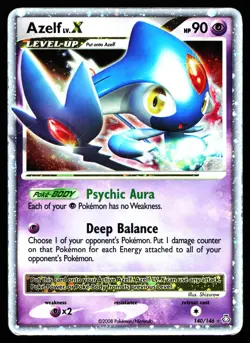 AZELF LV.X 140/146 HOLO LV.X RARE LEGENDS AWAKENED POKEMON MP - Image 1