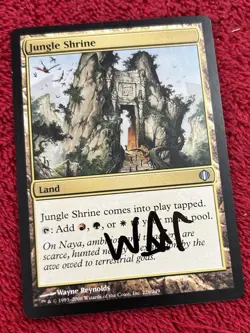 Jungle Shrine [Shards of Alara] Magic MTG Signed Wayne Reynolds Naya land - Image 1