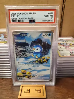 2025 Pokemon Pfl En Piplup #098 Illustration Rare PSA 10 - Image 1