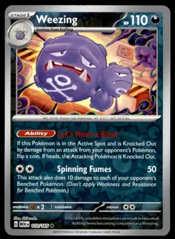 Weezing 110/165 Rare 151 Pokemon Reverse Holo Near Mint - Image 1