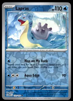 Lapras 131/165 Uncommon 151 Pokemon Reverse Holo Near Mint - Image 1