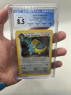 2000 Pokemon TCG Team Rocket Dark Dragonite 5/82 Holo Rare CGC 8.5 WOTC - Image 3