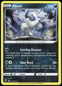Miscellaneous Cards & Products Absol 097/189 Rare Pokemon (Cosmos Holo) NM/M - Image 1