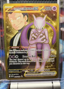 Pokemon TCG Team Rockets Mewtwo EX 240/182 Destined Rivals Hyper Rare Gold NM - Image 1