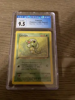 SPANISH Caterpie 45/102 Base Set 1st Edition - Common Pokemon Card - CGC 9.5 - Image 1