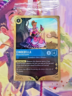 Disney Lorcana Wilds Unknown Cinderella Resourceful Traveler Prerelease Promo - Image 1