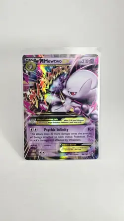 Pokemon M Mega Mewtwo EX Ultra Rare Holo TCG Card 64/162 XY Breakthrough - Image 1