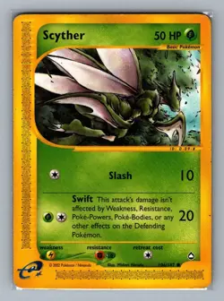 Scyther #106 Aquapolis Pokemon Card - MP - Image 2
