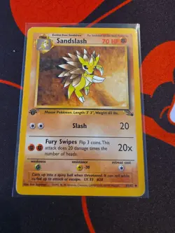 Sandslash 41/62 1st Edition Fossil LP Pokemon - Image 1
