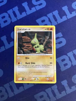 Pokemon Larvitar 63/100 Stormfront LP Yuka Morii Artwork - Image 1