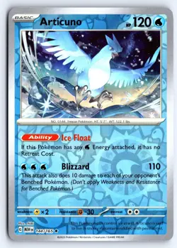 Articuno 144/165 Rare 151 Pokemon Reverse Holo NM - Image 1