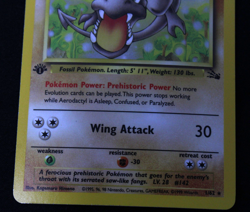 1999 Pokemon Fossil 1st Edition #1/62 Aerodactyl Holo - Image 5