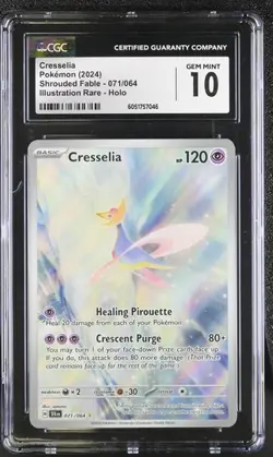 CGC 10 Cresselia 071/064 Illustration Rare Holo Shrouded Fable Pokemon Card TCG - Image 2