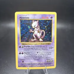 Mewtwo 10/102 Base Set (Shadowless) Holo Pokemon Card | Rare - MP -j - Image 1