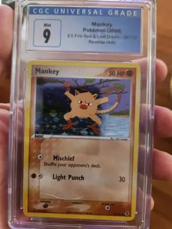 (POP 10) CGC 9 MINT Pokemon Mankey Reverse Holo 38/112 Fire Red Leaf Green Card - Image 2