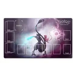 Pokemon Table Playmat Mew and Mewtwo TCG CCG Mouse Pad Trading Card Game Mat - Image 1