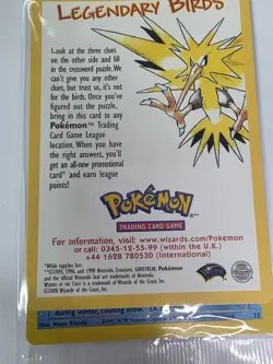 Pokemon Legendary Birds Promo Articuno Card Sealed - Image 2