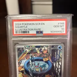 2024 Pokemon Stellar Crown Squirtle #148 Illustration Rare PSA 10 GEM MINT - Image 2