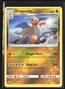 Pokemon TCG - Dragonite Reverse Holo Holo Rare SM Base Set 96/149 LP - Image 1