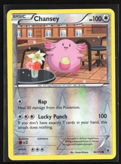 Pokemon TCG - Chansey Reverse Holo Common XY - Phantom Forces 80/119 NM - Image 1