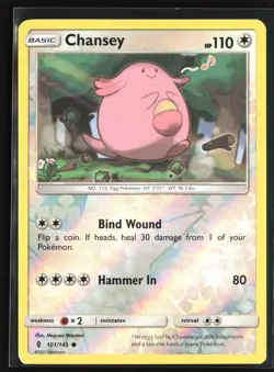 Pokemon TCG - Chansey Reverse Holo Common SM - Guardians Rising 101/145 MP - Image 1
