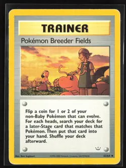 Pokemon TCG - Pokemon Breeder Fields Unlimited Uncommon Neo Revelation 62/64 HP - Image 1