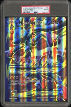 2017 POKEMON MEGA POWERS COLLECTION PROMO JUMBO #55A FULL ART/M LUCARIO EX PSA 8 - Image 1