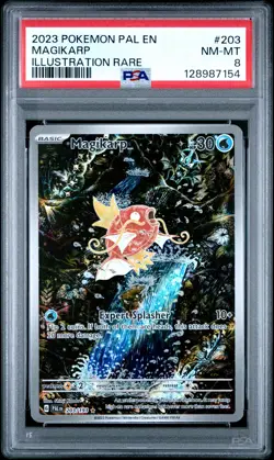 2023 POKEMON PAL EN-PALDEA EVOLVED ILLUSTRATION RARE #203 MAGIKARP PSA 8 - Image 1