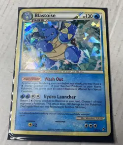 Pokemon TCG Blastoise 13/95 HGSS Unleashed Cracked Ice Holo LP - Image 1