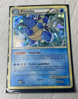 Pokemon TCG Blastoise 13/95 HGSS Unleashed Cracked Ice Holo LP - Image 2