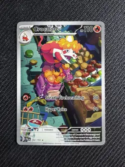 Pokemon Crocalor Sv02 Paldea Evolved Illustration Rare 202/193 Holo 110 HP NM - Image 1