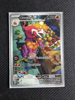 Pokemon Crocalor Sv02 Paldea Evolved Illustration Rare 202/193 Holo 110 HP NM - Image 3