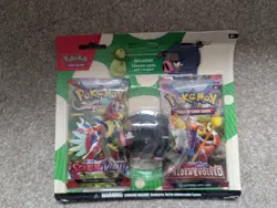 Pokemon TCG Eraser Blister - SV + Paldea Evolved Booster Packs + Lechonk Eraser - Image 1