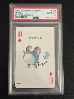 2000 POKEMON GOLD VERSION PLAYING CARDS #183 MARILL 10 OF DIAMONDS PSA10 - Image 3