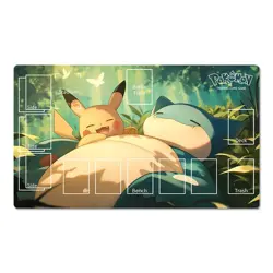 Pokemon Table Playmat Pikachu Snorlax TCG CCG Play Pad Trading Card Game Mat - Image 1