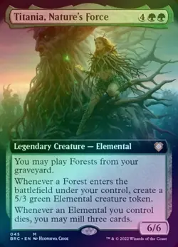 Titania, Nature's Force - Extended Art (Foil) (BRC) The Brothers' War Commander - Image 1