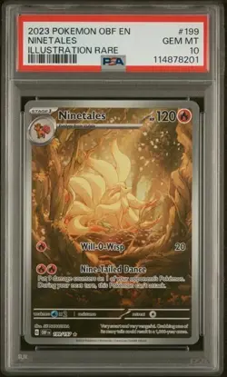 2023 Pokemon Obf EN-Obsidian Flames Ninetales Illustration Rare PSA 10 #199 - Image 1