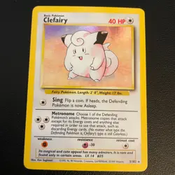 Clefairy 005/102 Base Set Unlimited Holo Rare English LP 1999 Pokemon TCG - Image 1