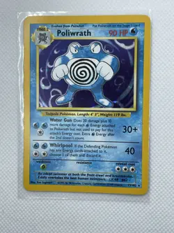 Poliwrath 13/102 Rare Holo - Base Set Unlimited - Pokemon TCG 1999 Wizards WOTC - Image 2