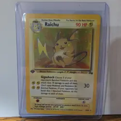 Pokemon Raichu 14/62 Fossil 1st Ed Holo Rare 90 HP EN - Image 1
