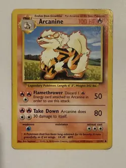 Pokemon TCG Arcanine Base Set 23/102 Regular Unlimited Uncommon Non Holo WOTC LP - Image 1
