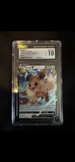 Pokemon Eevee V SWSH: Crown Zenith 108/159 Holo CGC Gem Mint 10 Card - Image 1