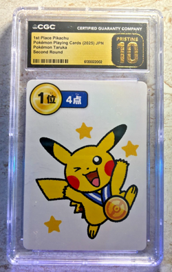 2025 Pokemon Playing Cards JPN 1st Place Pikachu Pokemon Taruka Second Round CGC - Image 1