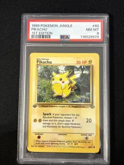 Pokemon Pikachu 60/64 (1st Edition) *PSA 8* (Jungle) Freshly Graded Card - Image 1