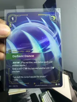 League of Legends Irelia Defiant Dance Signature Spell Foil Kudos Card 196/221 - Image 1