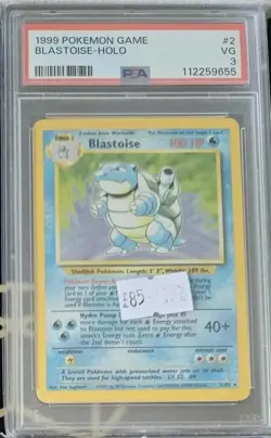 PSA 3 Blastoise Holo #2 Base set Pokemon TCG - Image 1