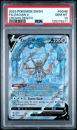 Pokemon Zacian V Crown Zenith Galarian Gallery Full Art #GG48 PSA 10 Gem Mint - Image 1