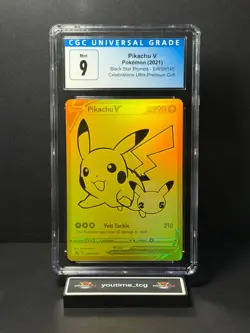 2021 Pokemon Black Star Promos Celebrations UPC Pikachu V #SWSH145 CGC 9 - Image 1
