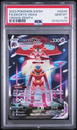 2023 POKEMON SWORD & SHIELD CROWN ZENITH #GG45 FULL ART/DEOXYS VMAX PSA 10 - Image 1